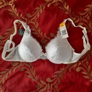 Vassarette White Lace Push Up Bra 34C NEW